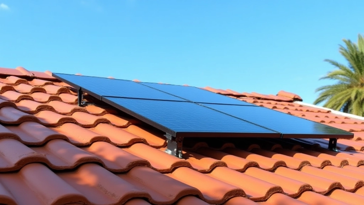 instalacja fotowoltaiczna na dachu pokrytym dachówką ceramiczną