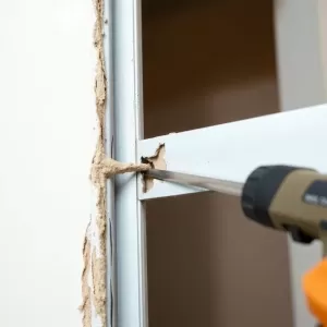 Demontaż futryny metalowej w bloku