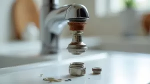 Demontaż wylewki baterii kuchennej