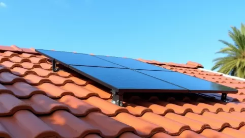 instalacja fotowoltaiczna na dachu pokrytym dachówką ceramiczną