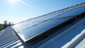 instalacja paneli fotowoltaicznych na dachu pokrytym blachodachówką