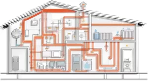 schemat instalacji co i cwu w domu jednorodzinnym