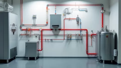 schemat instalacji co w układzie zamkniętym